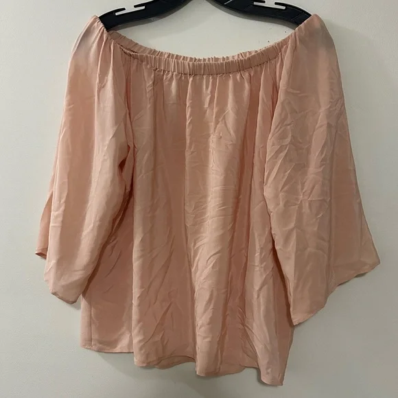 Amanda Uprichard Women's Sz L Nirvana 100% Silk Pink Off the Shoulder Top Blouse - Picture 1 of 6